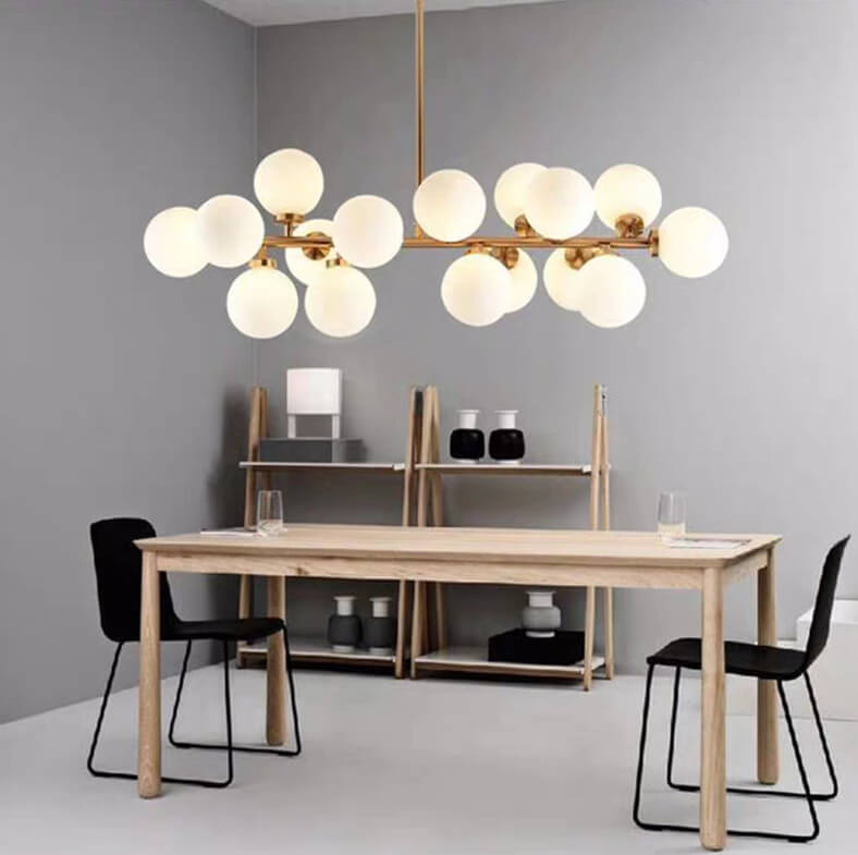 Nordic Light Luxury Magic Bean Glass Ball 16-light Island Light Chandelier