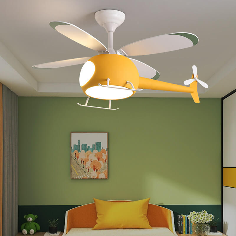 Lumendat Simple Cartoon Aircraft LED Downrods Ceiling Fan Light Lumendat