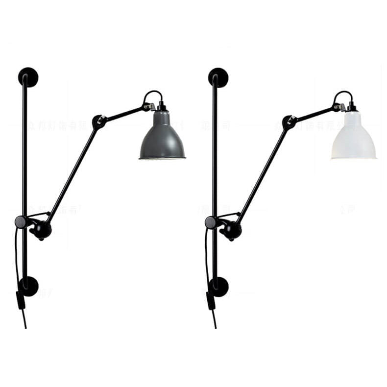 Industrial Vintage Iron Long Pole Swing Arm 1-Light Wall Sconce Lamp