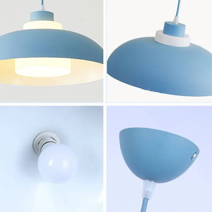 Modern Solid Color Macaron Acrylic Aluminum 1-light Pendant Light BulbSquare