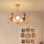 Lumendat Scandinavian Modern Children's Giraffe Diamond Pentagram Iron 5-Light Island Chandelier Lumendat