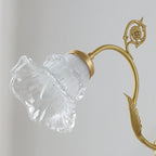 Traditional French Glass Flower Copper 1-Light Wall Sconce Lamp For Living Room Lumendat