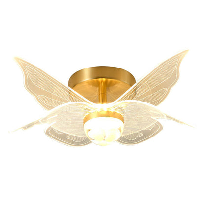 Creative Gold Double Layer Overlap Design LED Semi-flush Mount Light