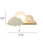 Nordic Macaron Cloud Glass Wood 1-Light Wall Sconce Lamp