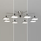 Contemporary Scandinavian Iron Frame Acrylic Flying Saucer LED Semi-Flush Mount Ceiling Light For Living Room
