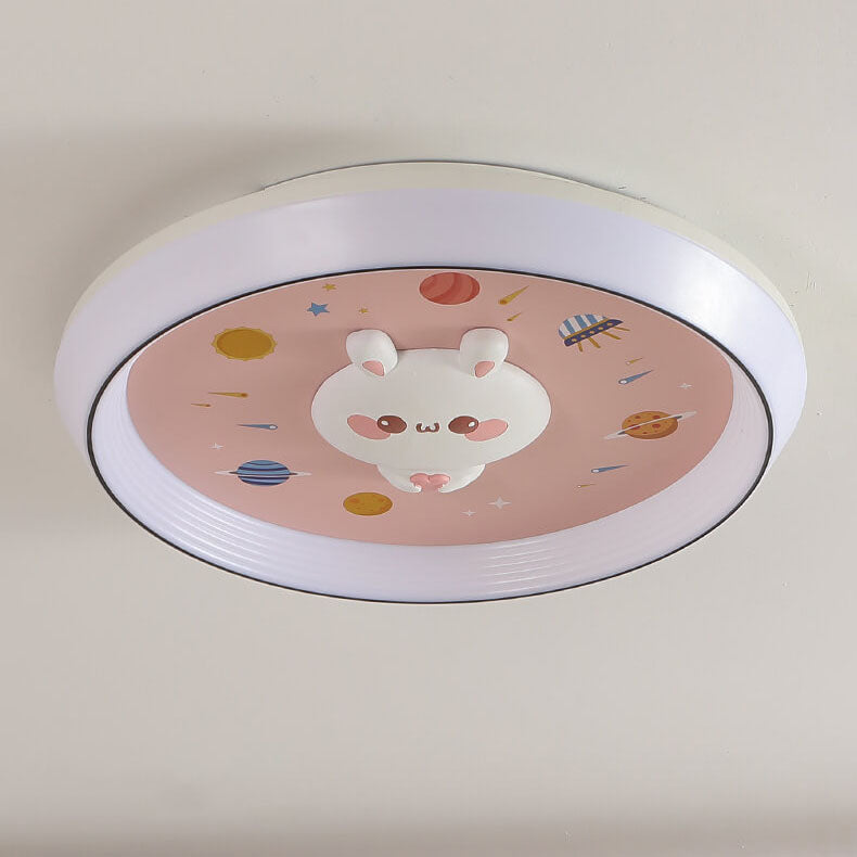 Lumendat Modern Cartoon Rabbit Children's Iron LED Flush Mount Ceiling Light Lumendat