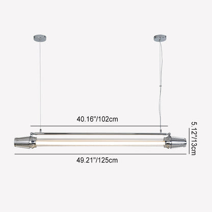 Contemporary Industrial Strip Aluminum Acrylic LED Island Light Chandelier for Dining Room