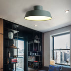 Nordic Minimalist Round Pot Iron LED Flush Mount Ceiling Light BulbSquare