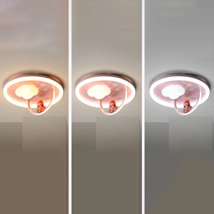 Lumendat Contemporary Creative Resin Kids Cartoon LED Flush Mount Ceiling Light For Bedroom Lumendat
