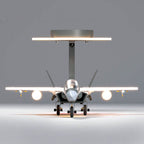 Lumendat Contemporary Creative Hardware Resin Children's Aircraft LED Semi-Flush Mount Ceiling Light For Bedroom Lumendat