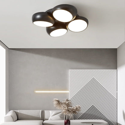 Scandinavian Modern Minimalist Iron Plastic Round LED Semi-flush Mount Ceiling Light