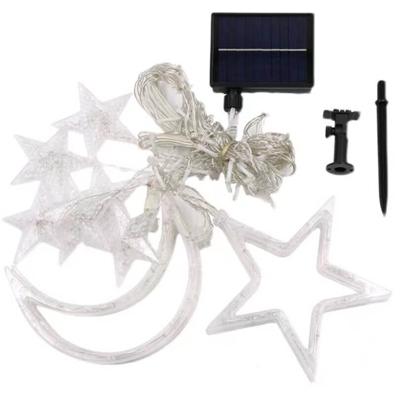LED Solar Star Moon Curtain Light Christmas Outdoor Patio Decorative Camping String Lights Lumendat