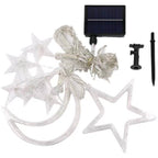 LED Solar Star Moon Curtain Light Christmas Outdoor Patio Decorative Camping String Lights Lumendat