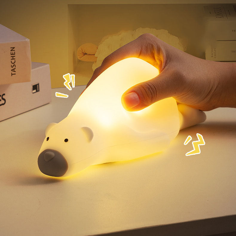 Lumendat Contemporary Creative Kids Cartoon Lazy Bear Silicone LED Night Light Table Lamp For Bedroom Lumendat