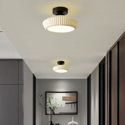 Modern Light Luxury Ceramic Disc 1-light Semi-flush Mount Lighting