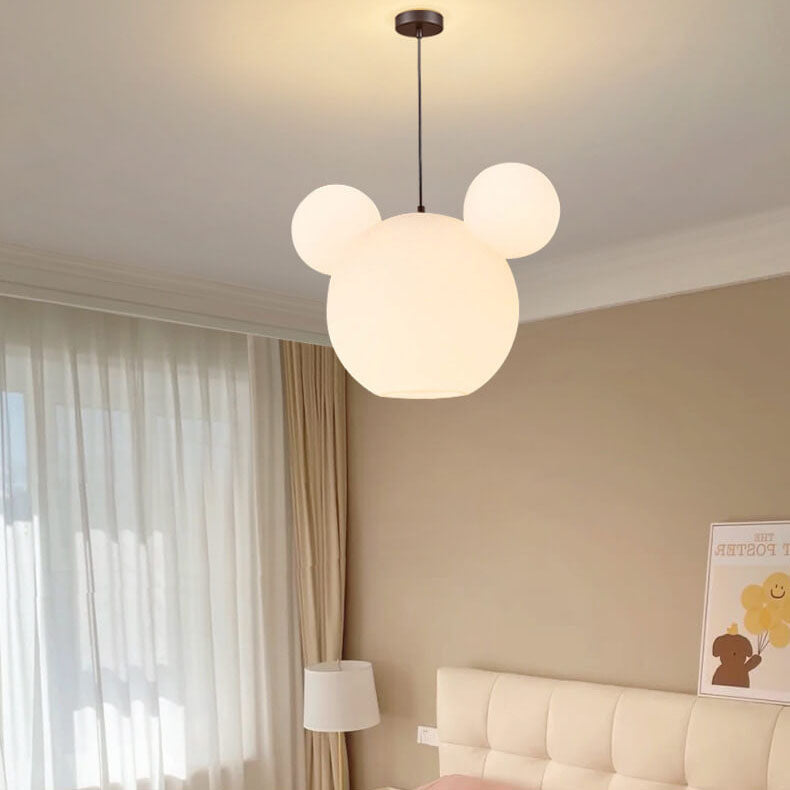 Lumendat Modern Minimalist Milk White PE Mouse 3-Light Kids Chandelier Lumendat