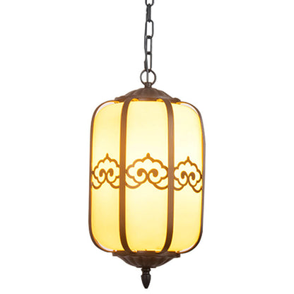 Modern Chinese Marble Lantern Outdoor Waterproof 1-Light Pendant Light
