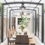 Outdoor Waterproof Iron Frosted Glass 1-Light Semi-Flush Mount Ceiling Light Lumendat