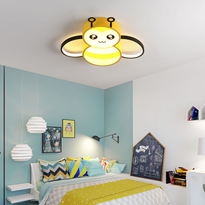 Lumendat Cartoon Creative Bees Acrylic Iron LED Flush Mount Ceiling Light Lumendat