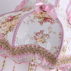 Traditional European Rose Vase Base Resin Fabric 1-Light Table Lamp For Bedroom Lumendat