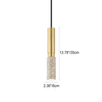 Contemporary Nordic Marble Terrazzo Column Metal 1-Light Pendant Light for Living Room Lumendat