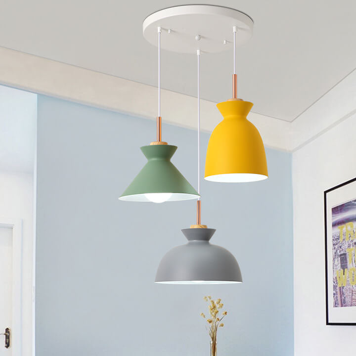 Nordic Macaron Metal 3-light Chandelier