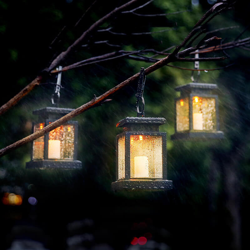 Solar Retro Candle Lantern LED Outdoor Hanging Light Lumendat