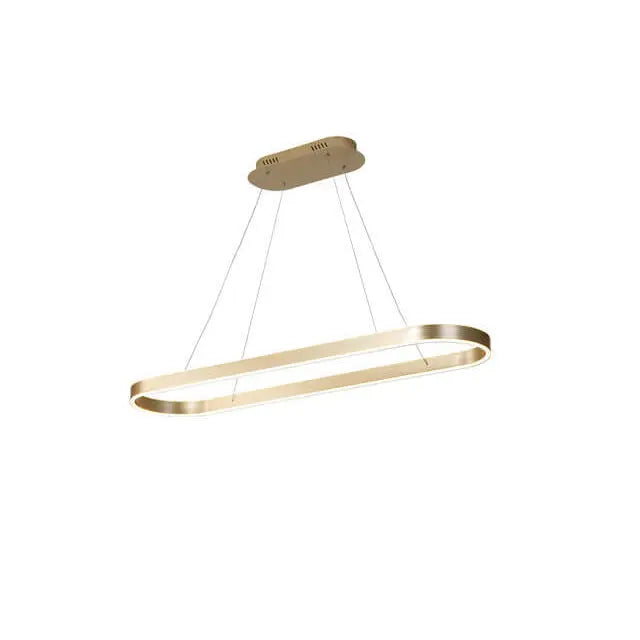 Modern Minimalist Light Luxury Oval Aluminum LED Chandelier BulbSquare