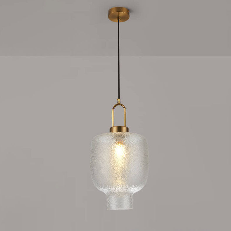 Nordic Light Luxury Oval Clear Glass 1-light Pendant Light BulbSquare