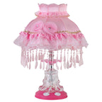European Style Wedding Fabric Glass 1-Light Table Lamp Lumendat