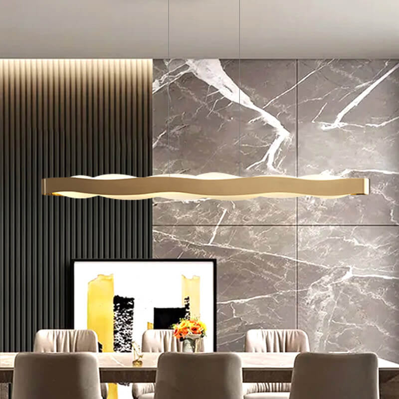 Modern Luxury Stainless Steel Long Bar Acrylic LED Chandelier BulbSquare