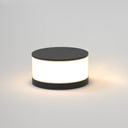 Modern Minimalist Solar Outdoor Round Column Post Head LED Waterproof Landscape Light for Garden Lumendat