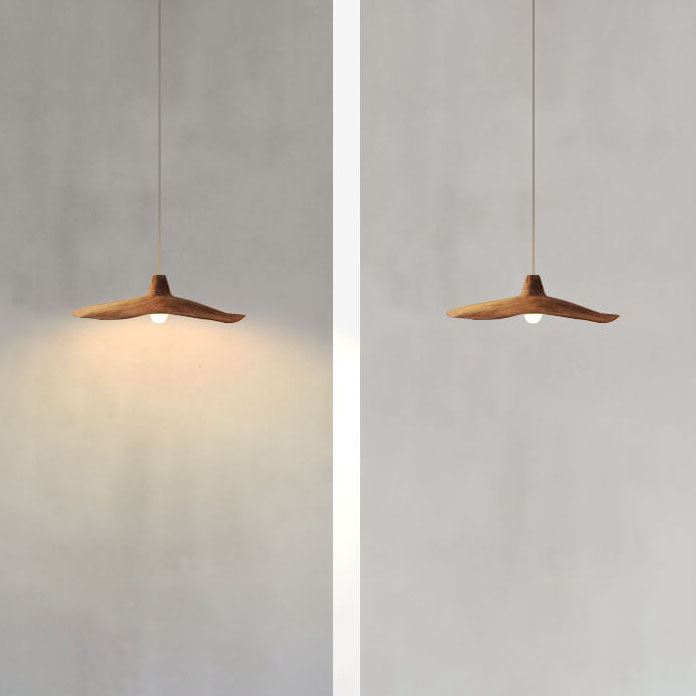 Japanese Vintage Resin Lotus Leaf 1-light Pendant Light