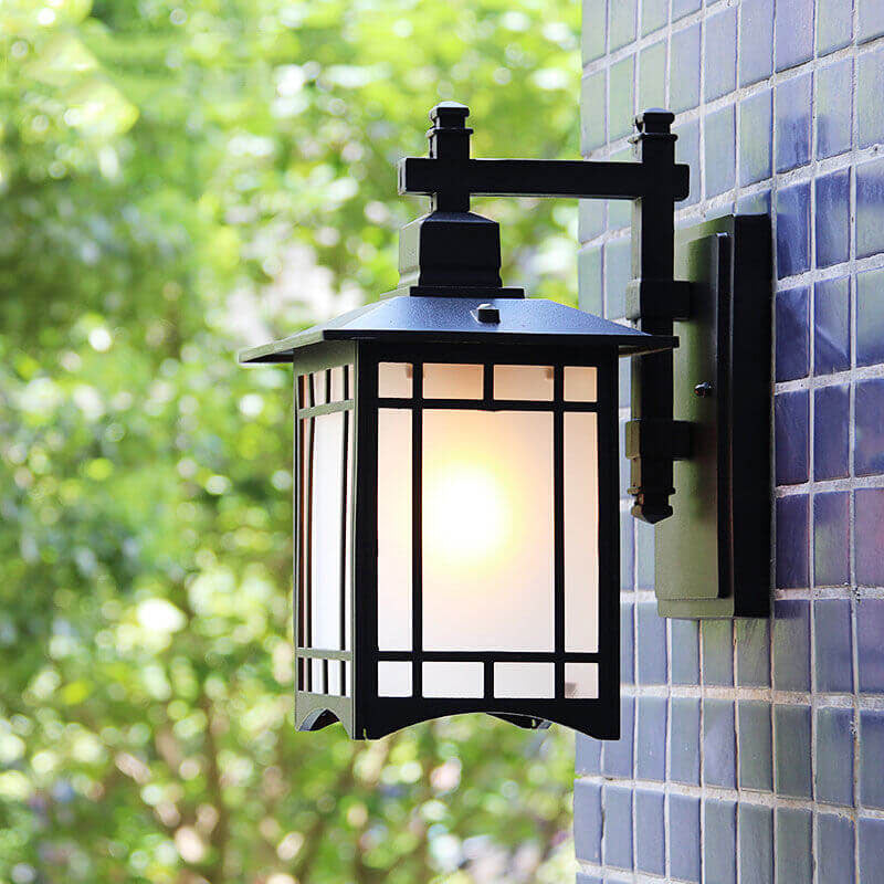 Modern Waterproof Solar Aluminum Chinese Pavilion Shape 1-Light Wall Sconce Lamp Lumendat