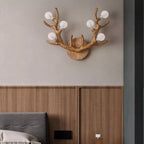 Nordic Creative Resin Antler Tree Branch Glass Ball 6-Light Wall Sconce Lamp Lumendat