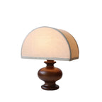 Japanese Wabi-sabi Vintage Solid Wood Fabric 1-Light Table Lamp Lumendat