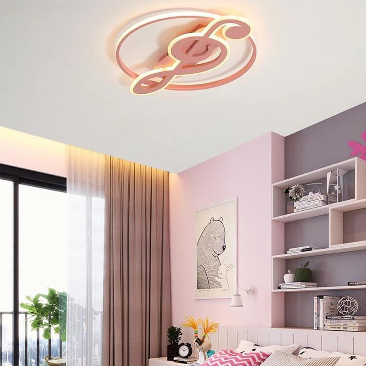 Nordic Creative Music Notes Design LED Flush Mount Ceiling Light BulbSquare