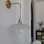 Modern Art Deco Iron Flower Glass Shade 1-Light Wall Sconce Lamp For Bedroom Lumendat