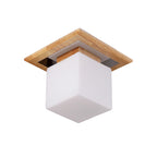Nordic Minimalist Square Log Glass 1-Light Flush Mount Lighting Lumendat