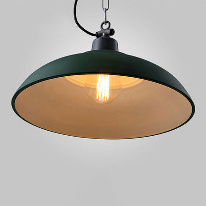 Retro Industrial Military Green Dome Iron 1-Light Pendant Light