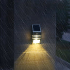 Outdoor Solar Trapezoid Stainless Steel Sensor Garden LED Wall Sconce Lamp