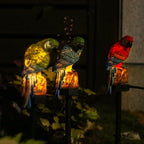 Outdoor Solar Waterproof Colorful Resin Parrot LED Lawn Insert Landscape Light Lumendat