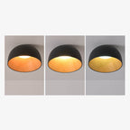 Minimalist Wooden Bowl Iron LED Flush Mount Ceiling Light BulbSquare