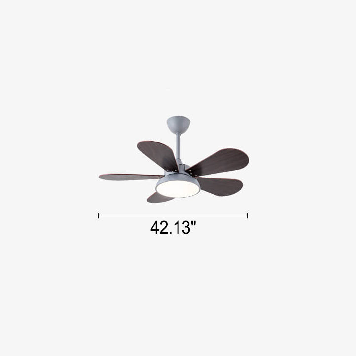 Lumendat Simple Colorful Round Fan Leaf Kids Downrods Ceiling Fan Light Lumendat