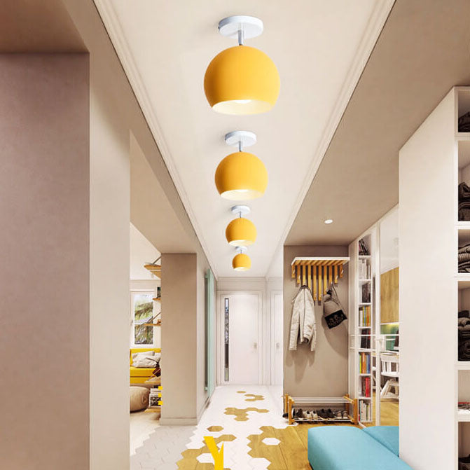 Nordic Macaron Dome 1-light Semi-flush Mount Ceiling Light