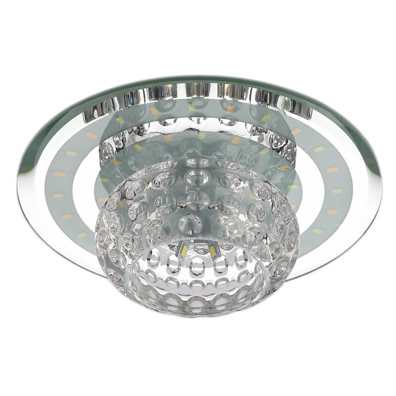 Minimalist Light Luxury Crystal Round Spotlight LED Flush Mount Ceiling Light Lumendat