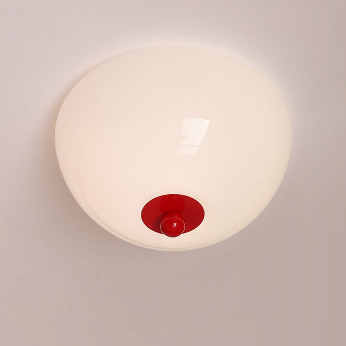 Nordic Minimalist Iron Round Glass Shade 4-light Flush Mount Ceiling Light