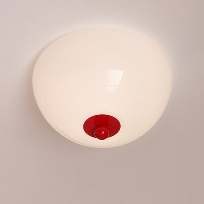 Nordic Minimalist Iron Round Glass Shade 4-light Flush Mount Ceiling Light