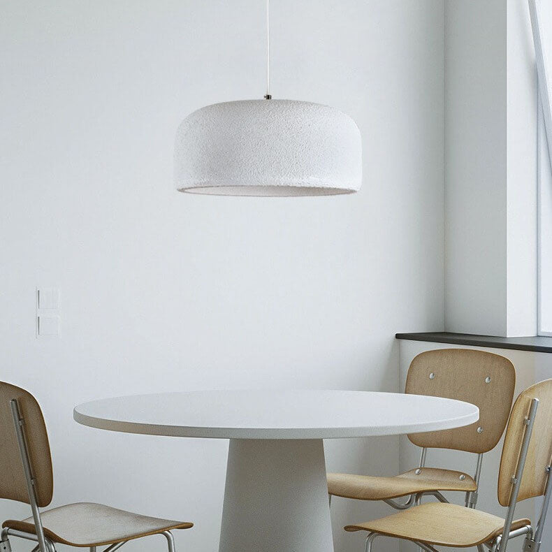 Japanese Minimalist Matte Texture Resin Dome 1-light Pendant Light BulbSquare