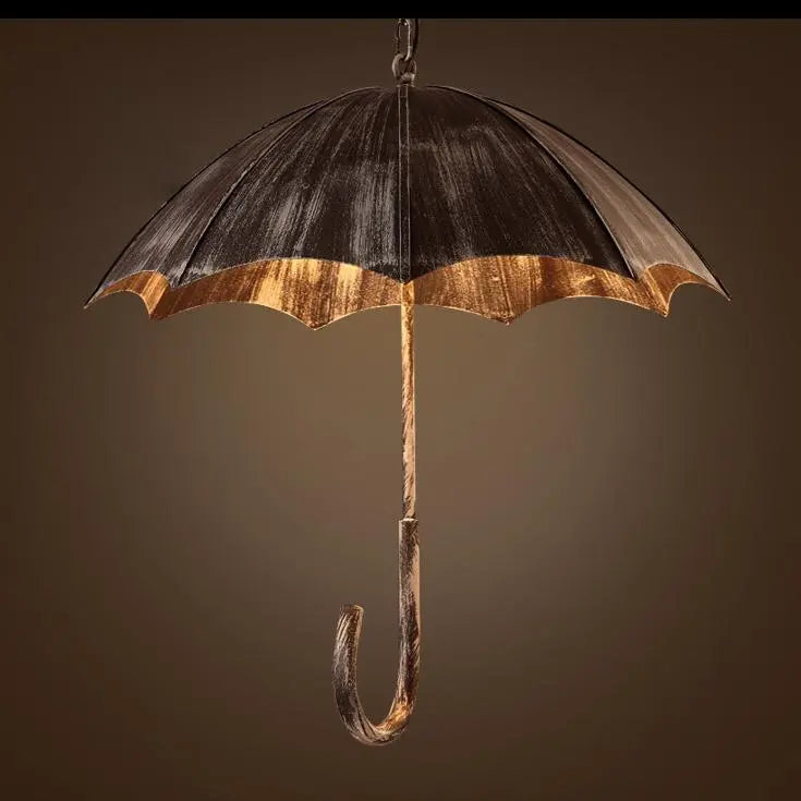 Retro Industrial 5-light Umbrella Chandelier – Copper & Silver Iron Shade Lumendat